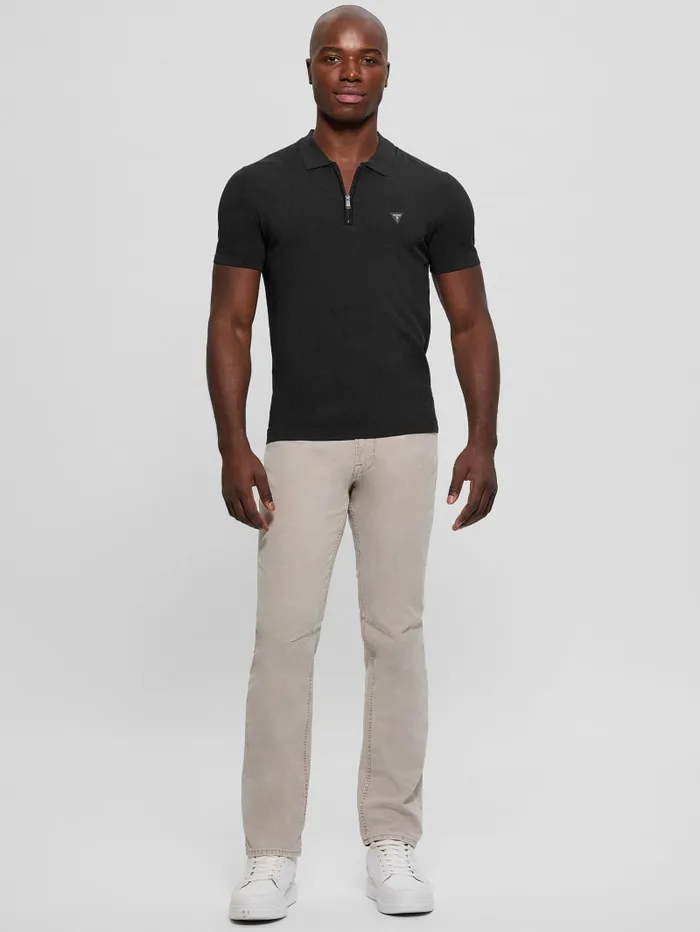 GUESS Shirts Dane Zip Polo Black 8211 Men