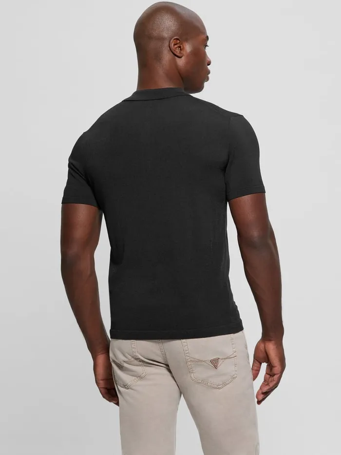 GUESS Shirts Dane Zip Polo Black 8211 Men
