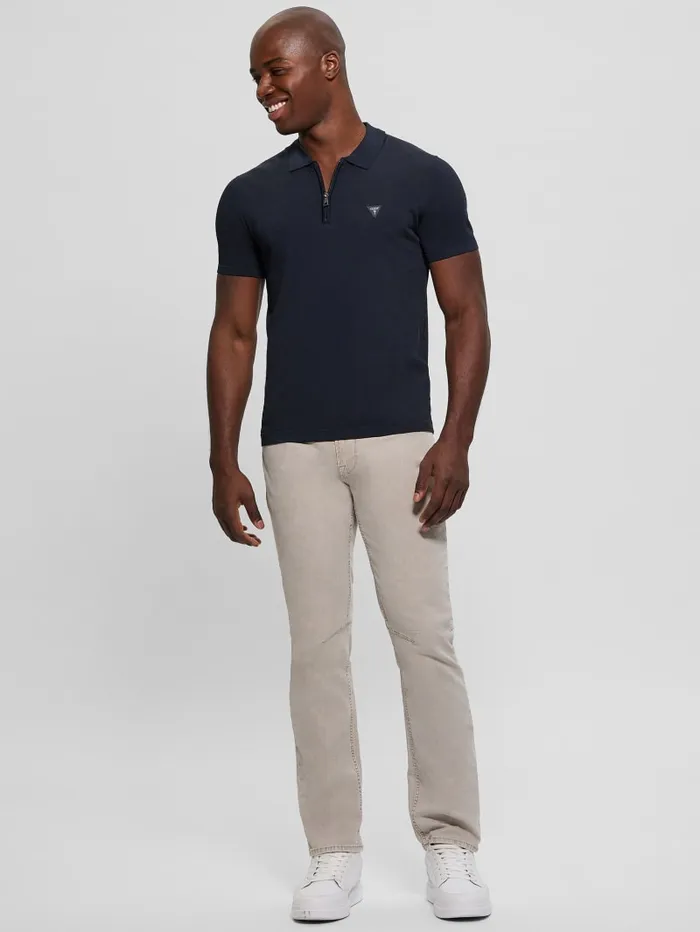 GUESS Shirts Dane Zip Polo Black 8211 Men
