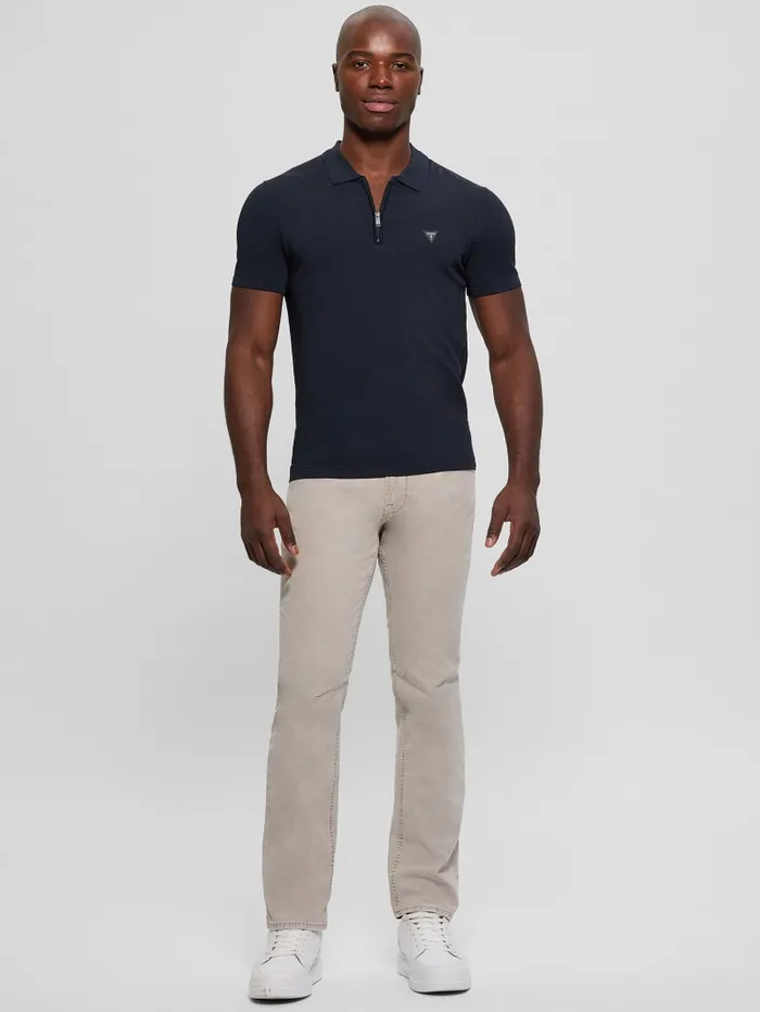 GUESS Shirts Dane Zip Polo Black 8211 Men
