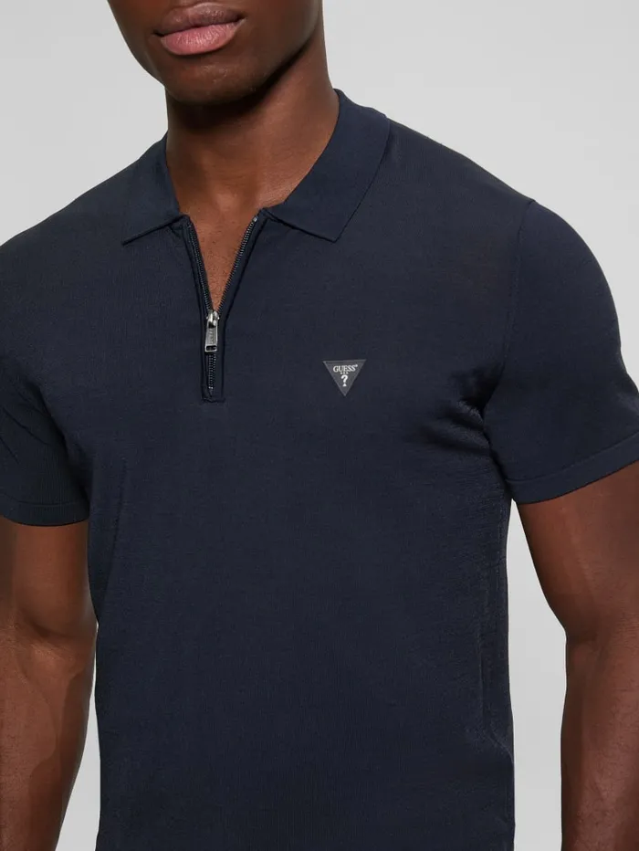 GUESS Shirts Dane Zip Polo Black 8211 Men