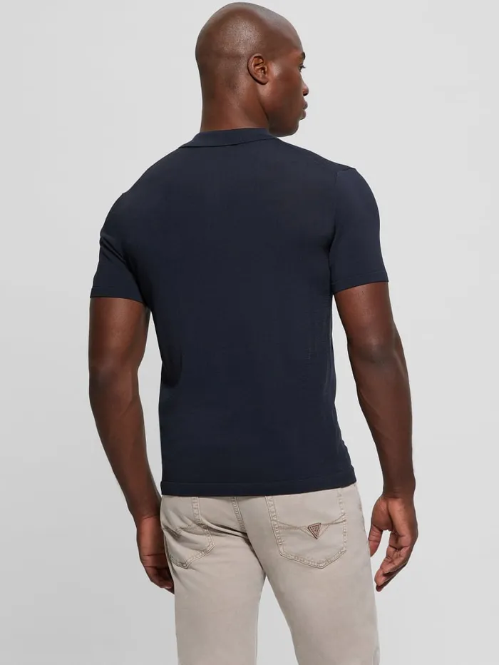 GUESS Shirts Dane Zip Polo Black 8211 Men