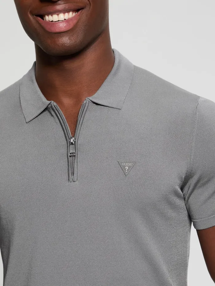 GUESS Shirts Dane Zip Polo Black 8211 Men