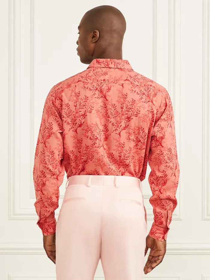 GUESS Shirts Eco Joe Linen Shirt Red 8211 Men