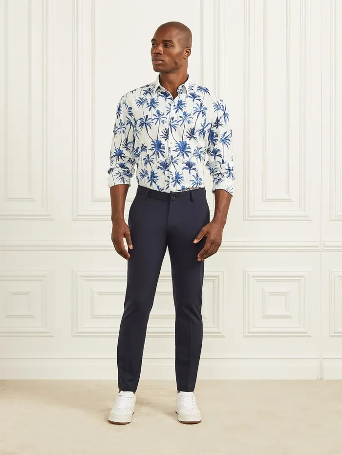 GUESS Shirts Eco Joe Linen Shirt Red 8211 Men