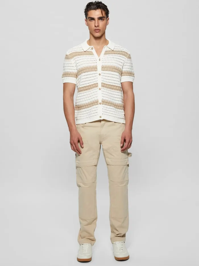 GUESS Shirts Eco Joshua Striped Crochet Shirt Colors 8211 Men