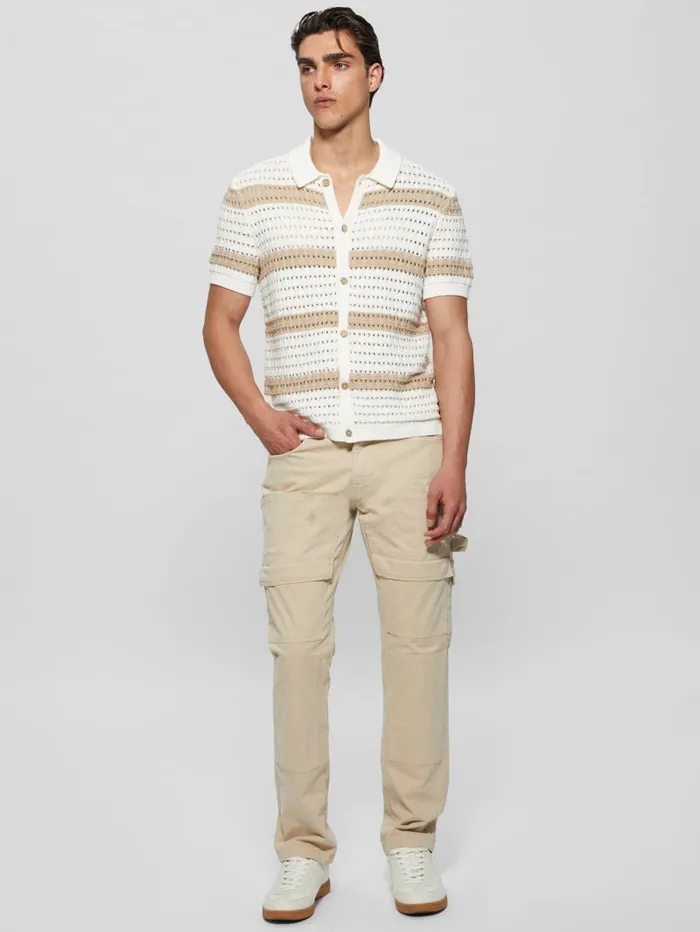 GUESS Shirts Eco Joshua Striped Crochet Shirt Colors 8211 Men