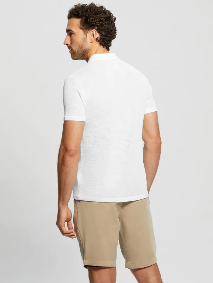 GUESS Shirts Gauze HalfZip Polo White 8211 Men