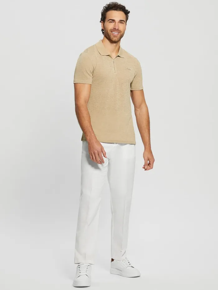 GUESS Shirts Gauze HalfZip Polo White 8211 Men