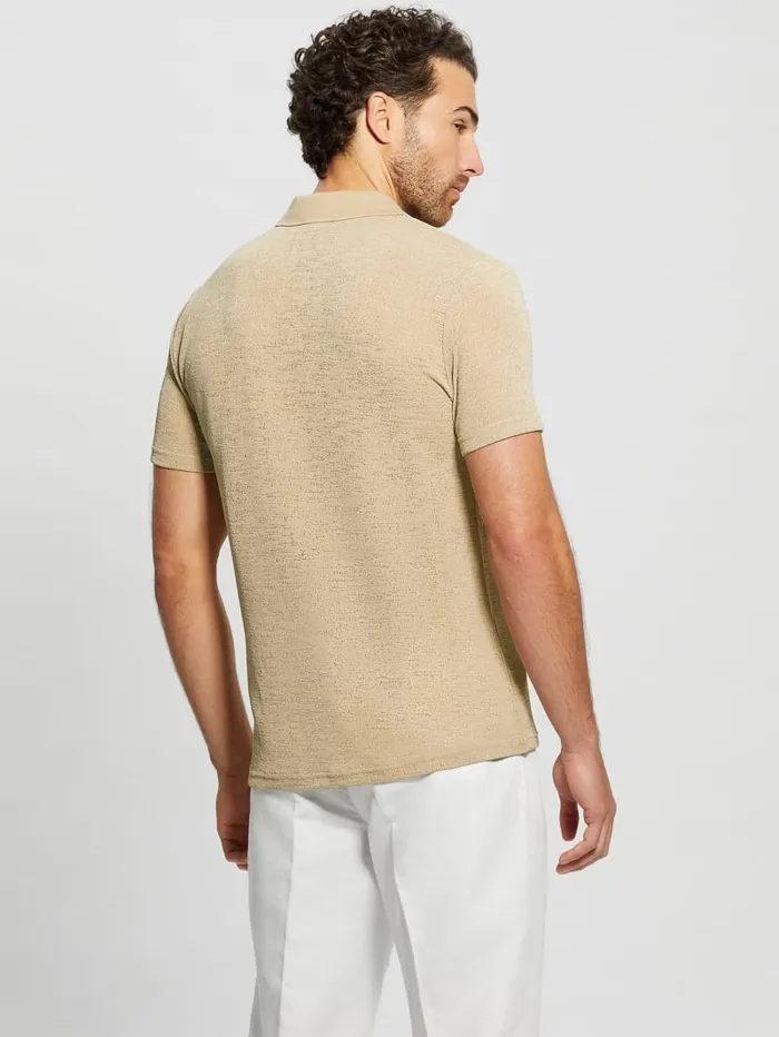 GUESS Shirts Gauze HalfZip Polo White 8211 Men