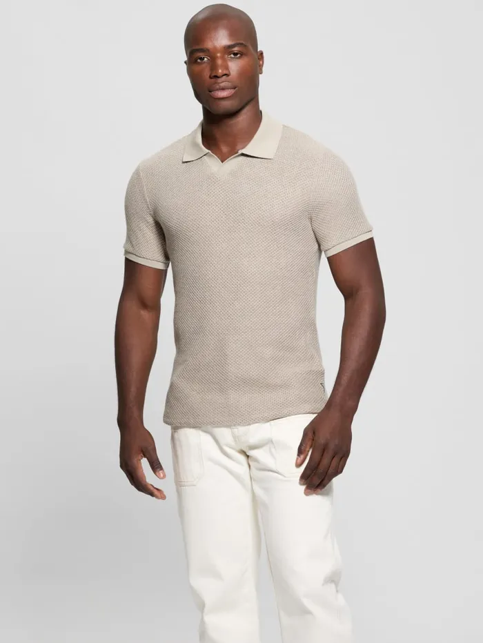 GUESS Shirts Preston Johnny Polo Beige 8211 Men
