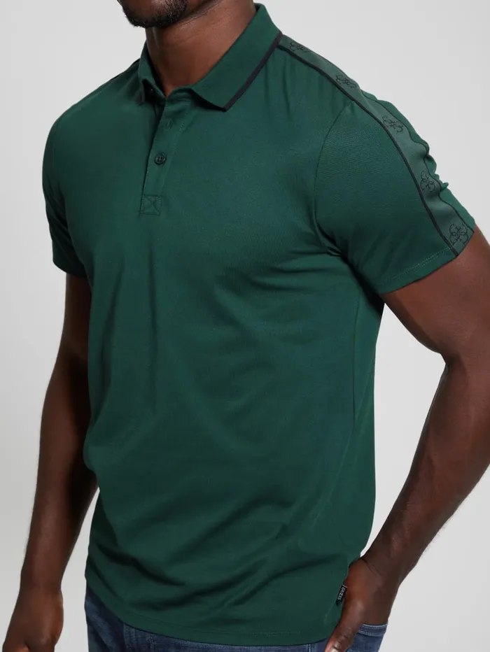 GUESS Shirts Quattro G Tape Polo Green 8211 Men