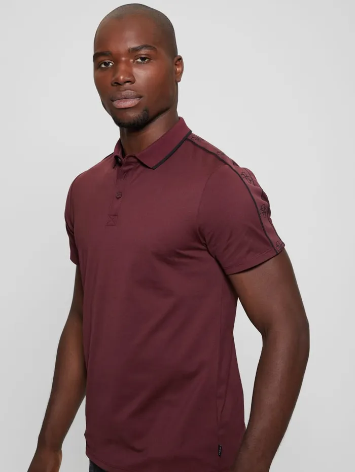 GUESS Shirts Quattro G Tape Polo Green 8211 Men
