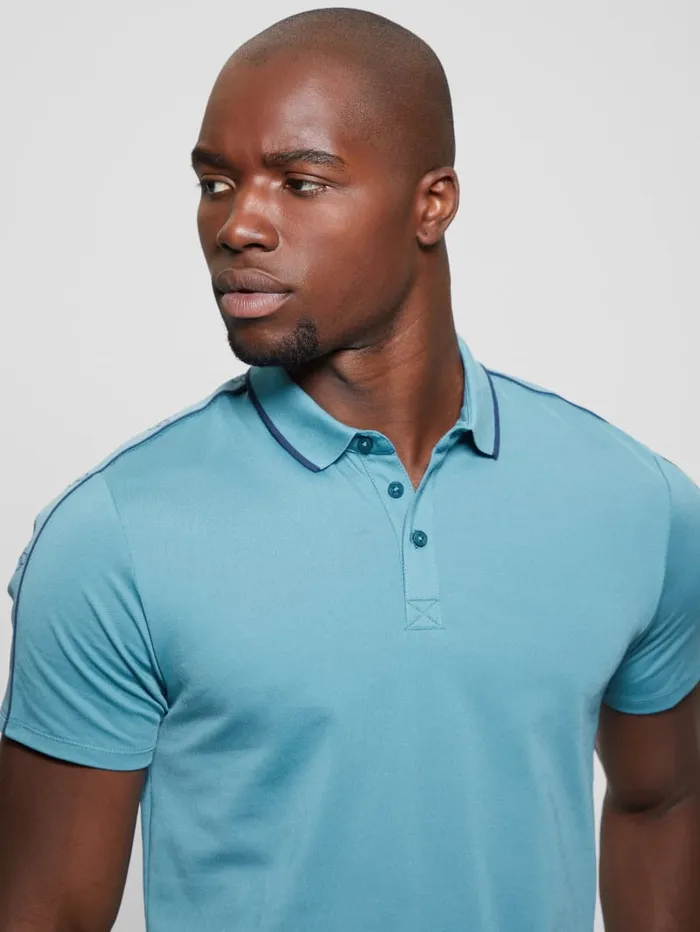 GUESS Shirts Quattro G Tape Polo Green 8211 Men