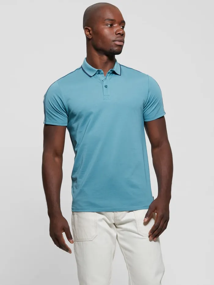 GUESS Shirts Quattro G Tape Polo Green 8211 Men