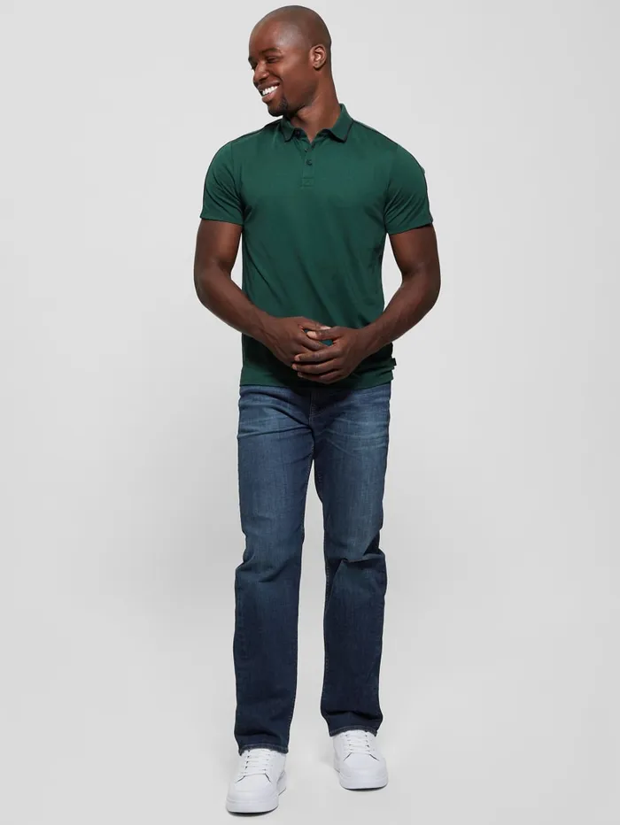 GUESS Shirts Quattro G Tape Polo Green 8211 Men
