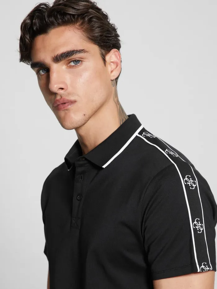 GUESS Shirts Quattro G Tape Polo Green 8211 Men