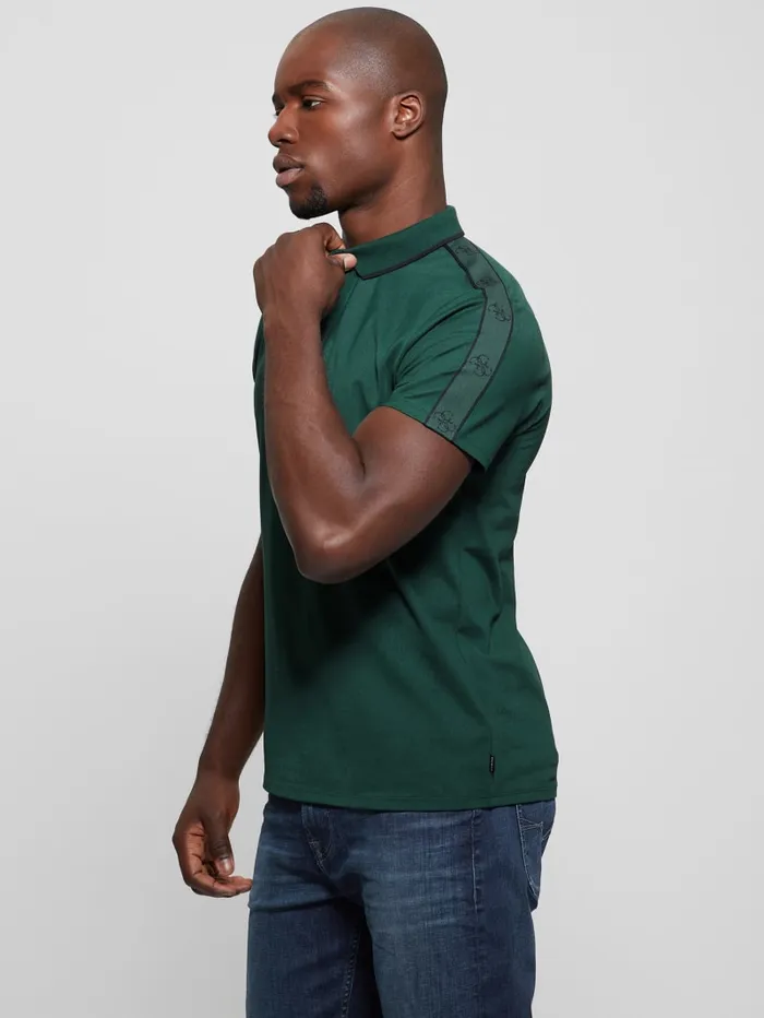 GUESS Shirts Quattro G Tape Polo Green 8211 Men