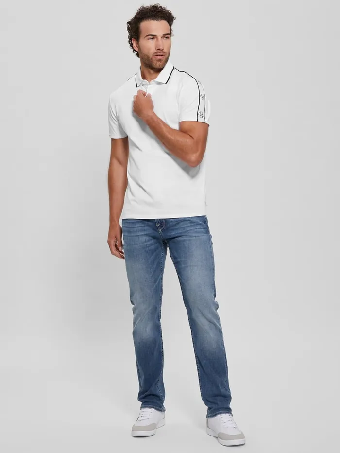 GUESS Shirts Quattro G Tape Polo Green 8211 Men