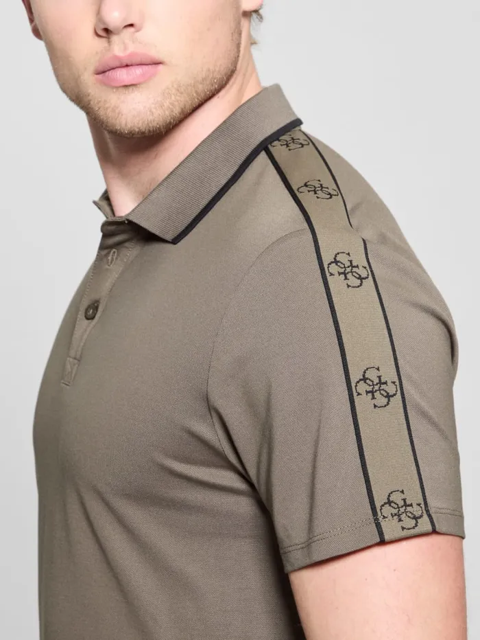 GUESS Shirts Quattro G Tape Polo Green 8211 Men