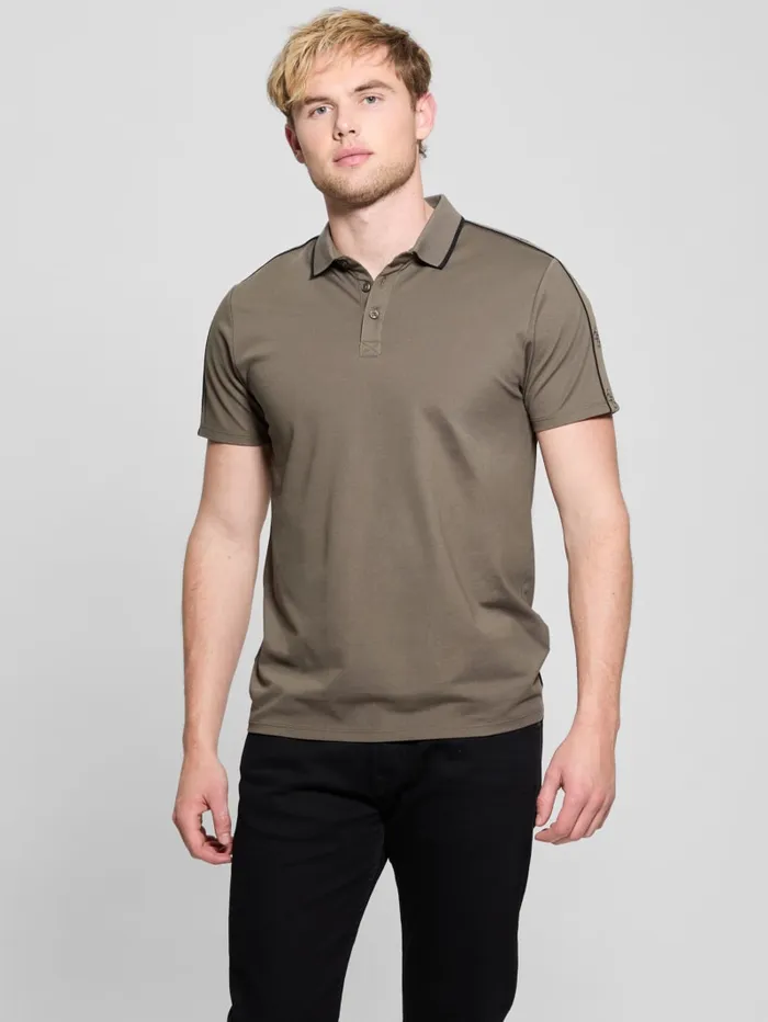 GUESS Shirts Quattro G Tape Polo Green 8211 Men