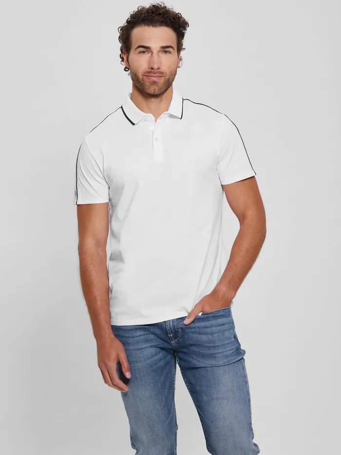 GUESS Shirts Quattro G Tape Polo Green 8211 Men