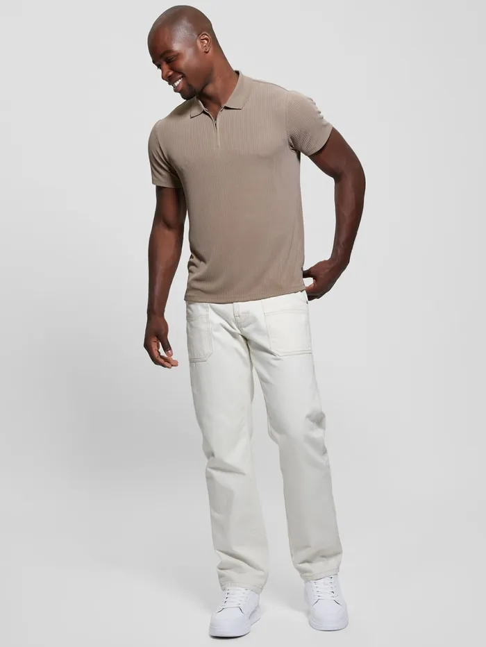 GUESS Shirts Union Rib Knit Polo White 8211 Men