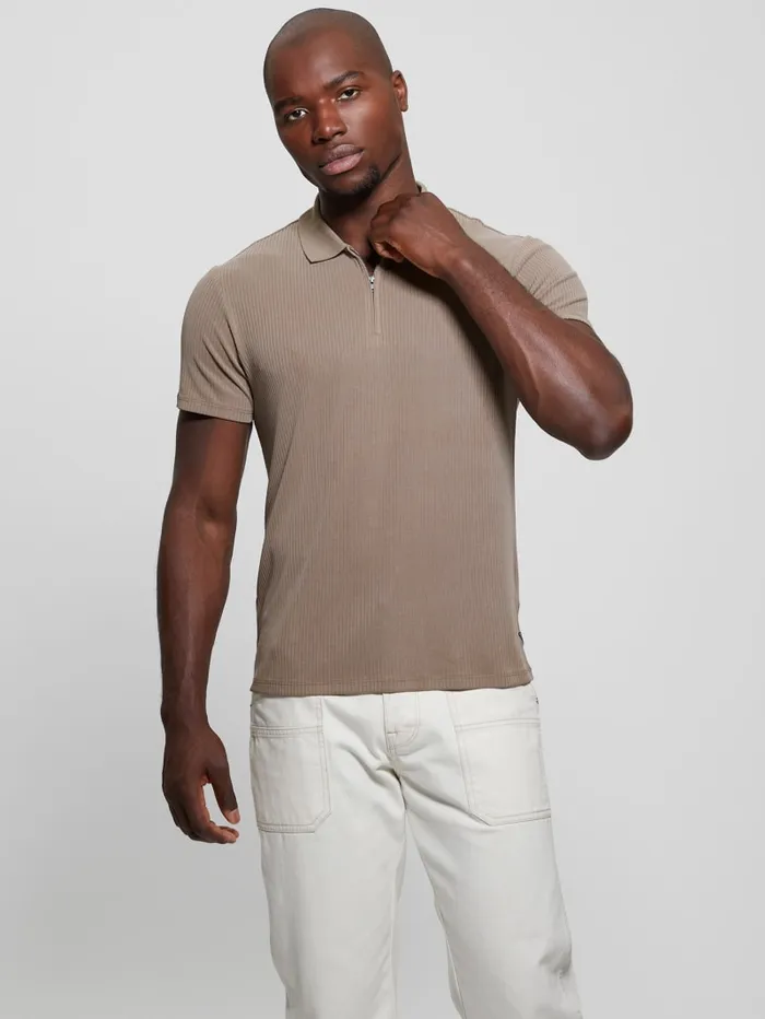 GUESS Shirts Union Rib Knit Polo White 8211 Men