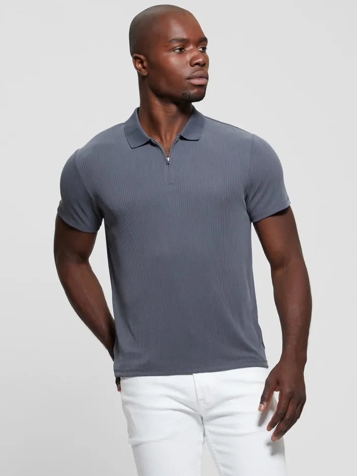 GUESS Shirts Union Rib Knit Polo White 8211 Men