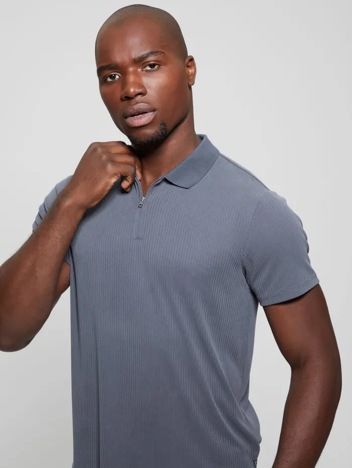 GUESS Shirts Union Rib Knit Polo White 8211 Men