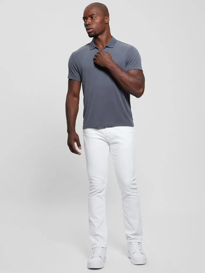 GUESS Shirts Union Rib Knit Polo White 8211 Men