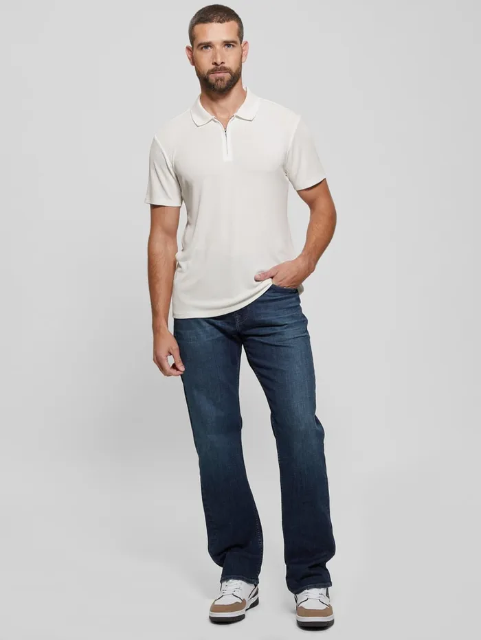 GUESS Shirts Union Rib Knit Polo White 8211 Men