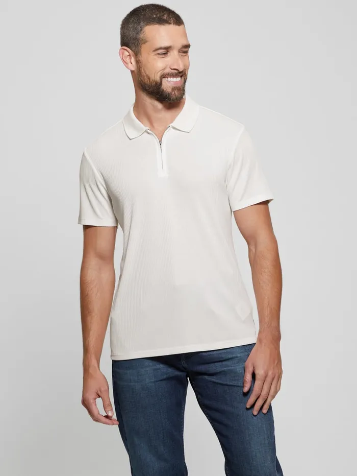 GUESS Shirts Union Rib Knit Polo White 8211 Men
