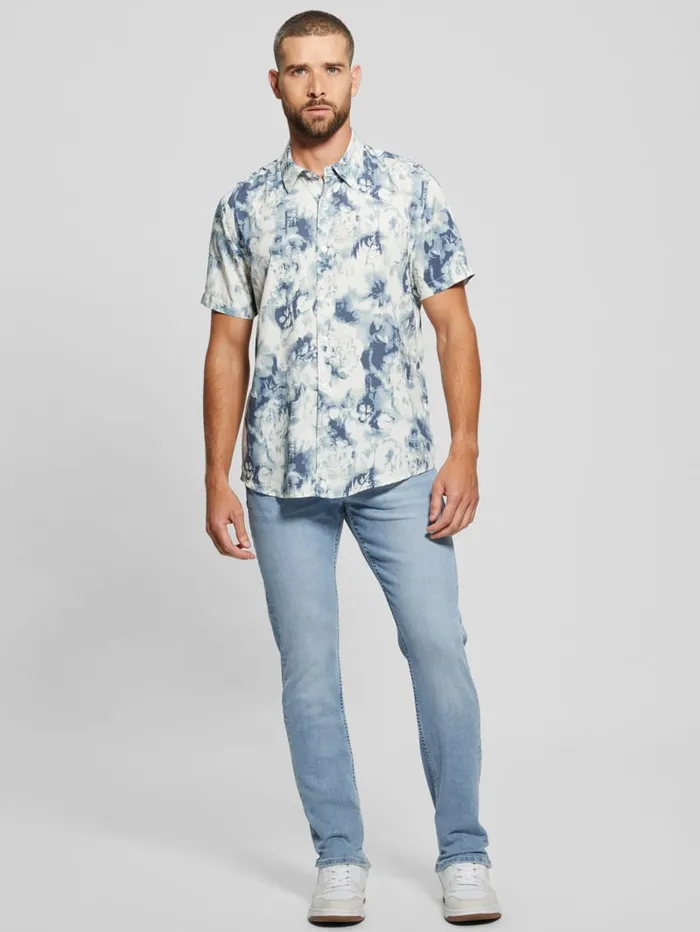 GUESS Shirts Wayco Sateen Floral Shirt Blackwhite 8211 Men
