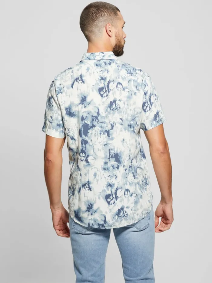 GUESS Shirts Wayco Sateen Floral Shirt Blackwhite 8211 Men