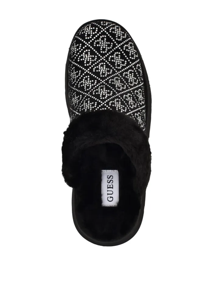 GUESS Shoes Danikas Rhinestone Quattro G Slides Black 8211 Women