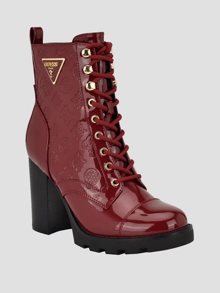 GUESS Shoes Neady Patent Booties Red 8211 Women