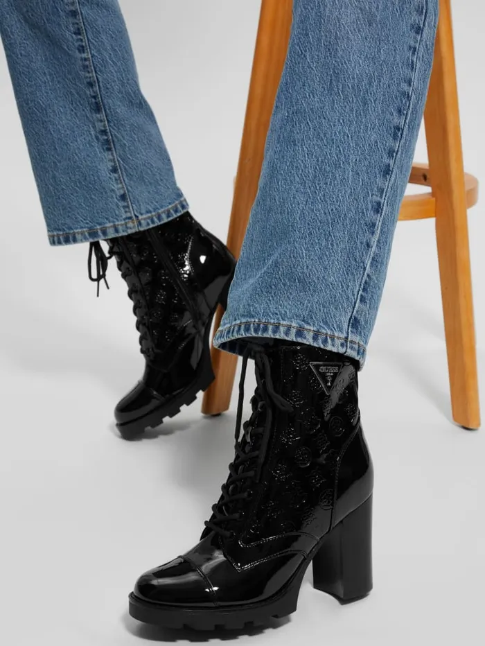 GUESS Shoes Neady Patent Booties Red 8211 Women