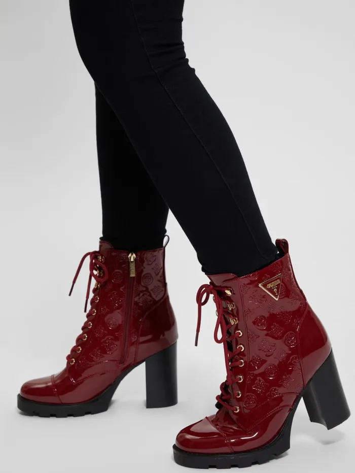 GUESS Shoes Neady Patent Booties Red 8211 Women