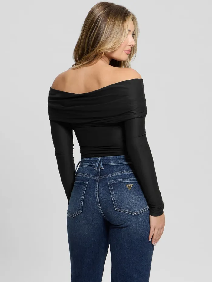 GUESS Sweaters and Knits Abby OfftheShoulder Top Beige 8211 Women
