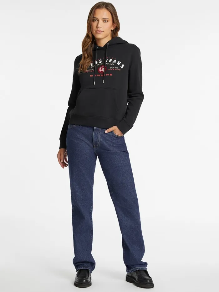 GUESS Sweaters and Knits Classic Genuine Logo Hoodie Black 8211 Women