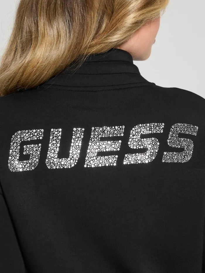 GUESS Sweaters and Knits Eco Cecilia Scuba ZipUp Sweatshirt White 8211 Women