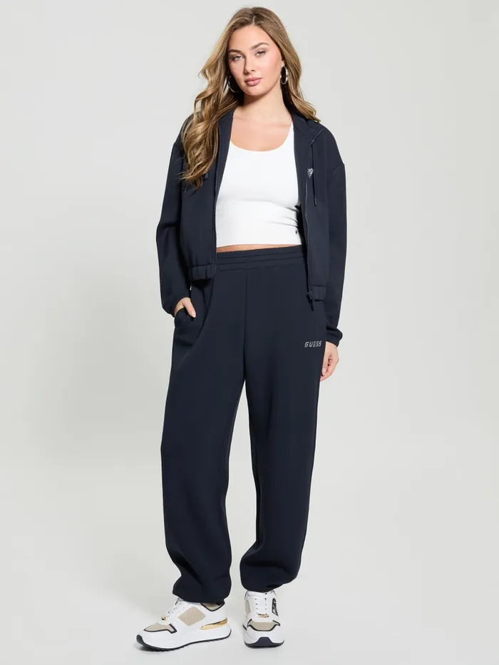 GUESS Sweaters and Knits Eco Cecilia Scuba ZipUp Sweatshirt White 8211 Women