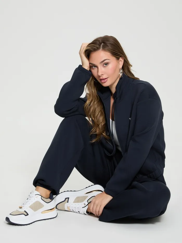 GUESS Sweaters and Knits Eco Cecilia Scuba ZipUp Sweatshirt White 8211 Women