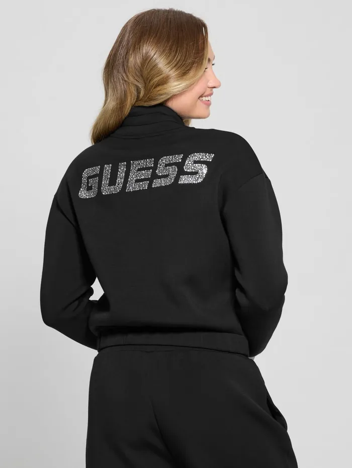 GUESS Sweaters and Knits Eco Cecilia Scuba ZipUp Sweatshirt White 8211 Women
