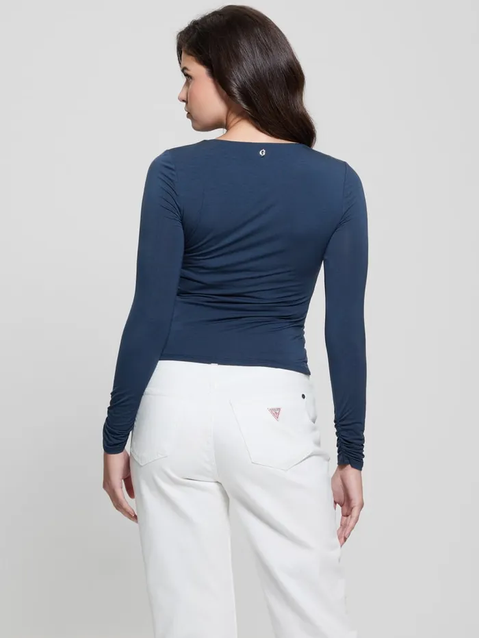 GUESS Sweaters and Knits Eco Noelle Shirred Top Red 8211 Women