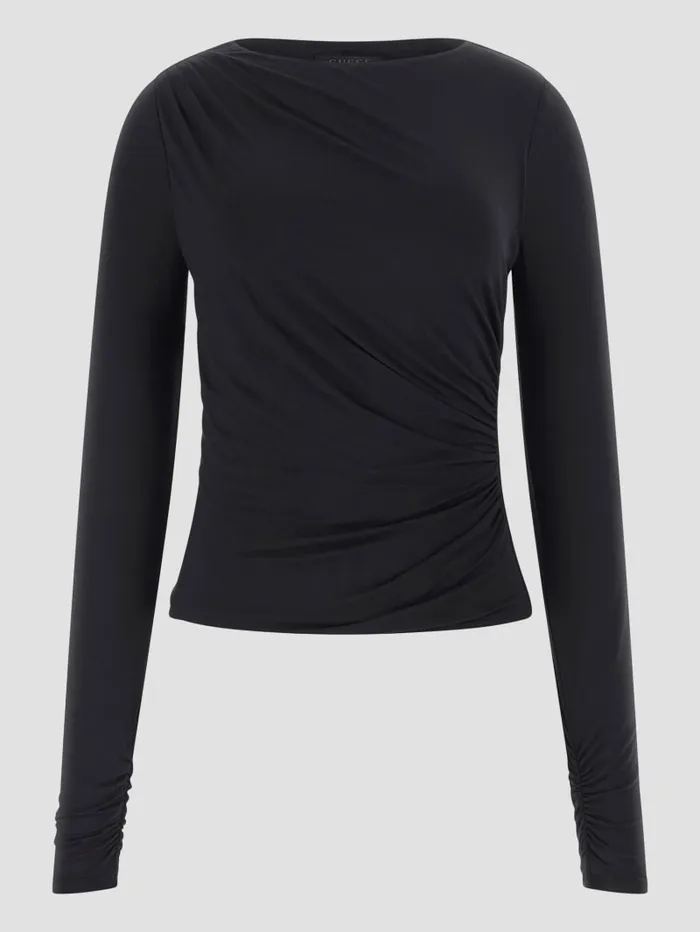 GUESS Sweaters and Knits Eco Noelle Shirred Top Red 8211 Women