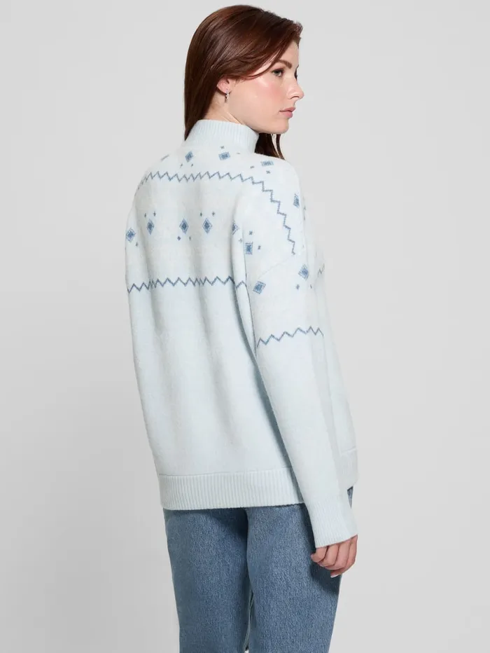 GUESS Sweaters and Knits HalfZip WoolBlend Pullover Sweater Gray 8211 Women