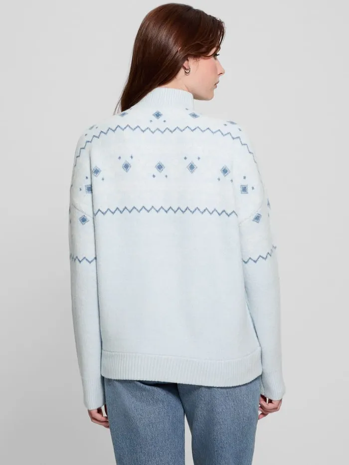 GUESS Sweaters and Knits HalfZip WoolBlend Pullover Sweater Gray 8211 Women