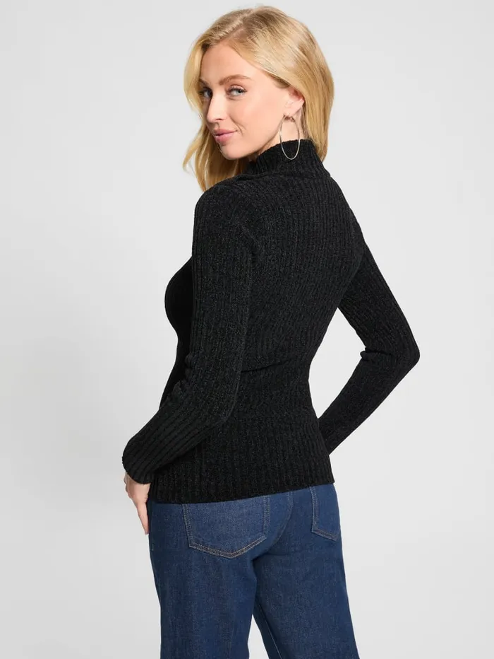 GUESS Sweaters and Knits Keily ZipFront Sweater Black 8211 Women